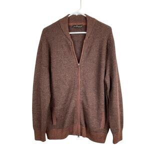 Peru Unlimited Corp. men's brown ribbed royal alpaca sweater.